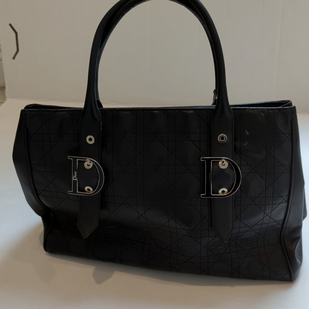 Used Black leather Dior bag